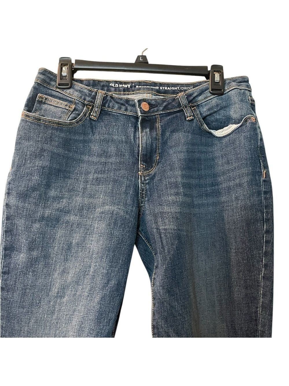 Old Navy Women’s Boyfriend Straight Denim Jeans Dark Wash Size: 6 Tall - Picture 5 of 8